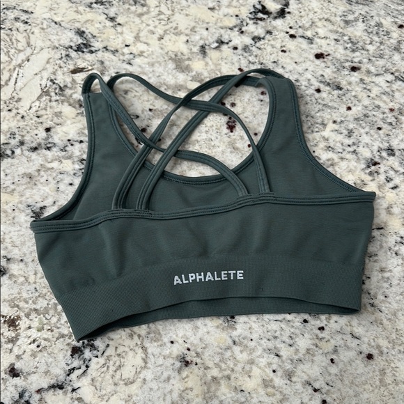Alphalete Women's Strappy Sports Bra - Green - Picture 2 of 2